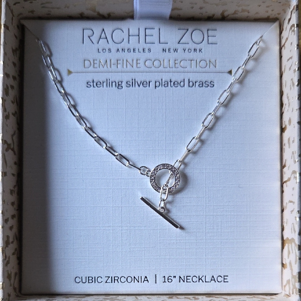 Rachel Zoe Silver Cubic Zirconia Necklace
